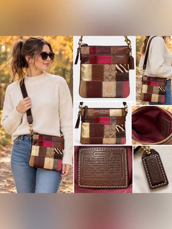 Coach Handbags - Vintage Y2K Coach 10439 Patchwork Boho Crossbody Bag